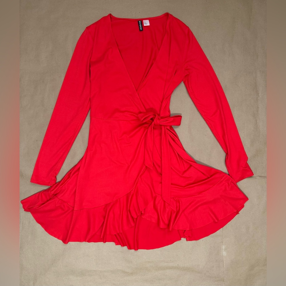 Elegant Red Wrap Dress